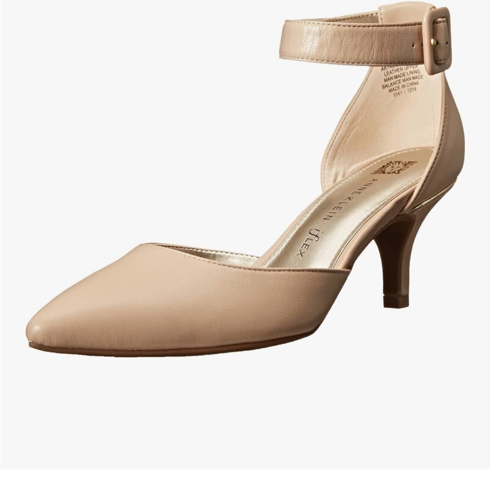 Anne Klein Nude Ankle Strap Heels